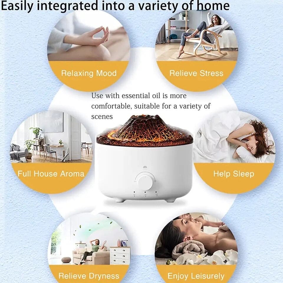 Volcano Aroma Humidifier, Flame Humidifier with Night Light Lamp, Ultrasonic RC Jellyfish Aroma Diffuser, 2 In 1 Essentials Air Freshener, Essential Oils Perfume Blower, Electric Home Freshener Smoke Volcano Aroma Humidifier, Flame Humidifier with Night Light Lamp, Ultrasonic RC Jellyfish Aroma Diffuser, 2 In 1 Essentials Air Freshener, Essential Oils Perfume Blower, Electric Home Freshener Smoke